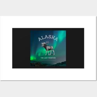 Northern Lights Alaska Moose Posters and Art